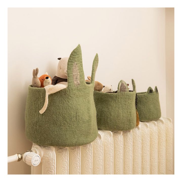 Pasu Rabbit Felt Basket | Pale green- Product image n°2