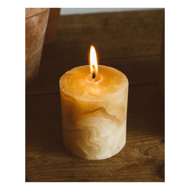 Marbled Beeswax Candle Orange