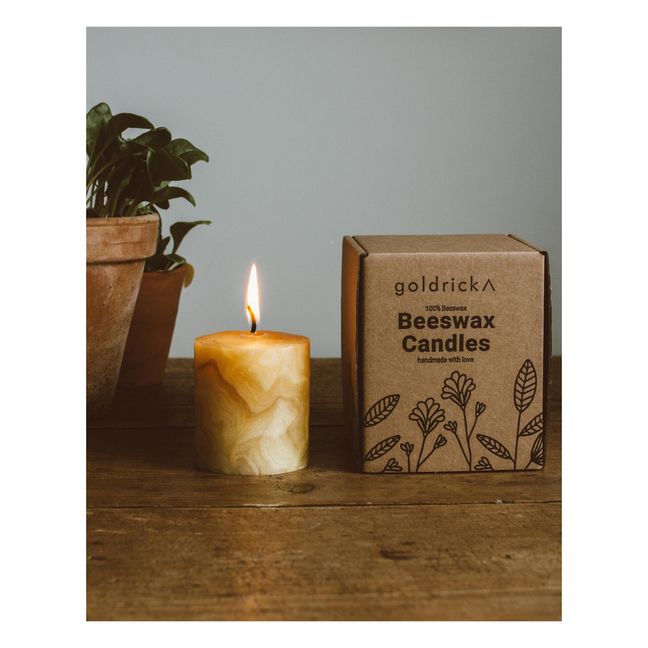 Vela de cera de abeja jaspeada | Naranja
