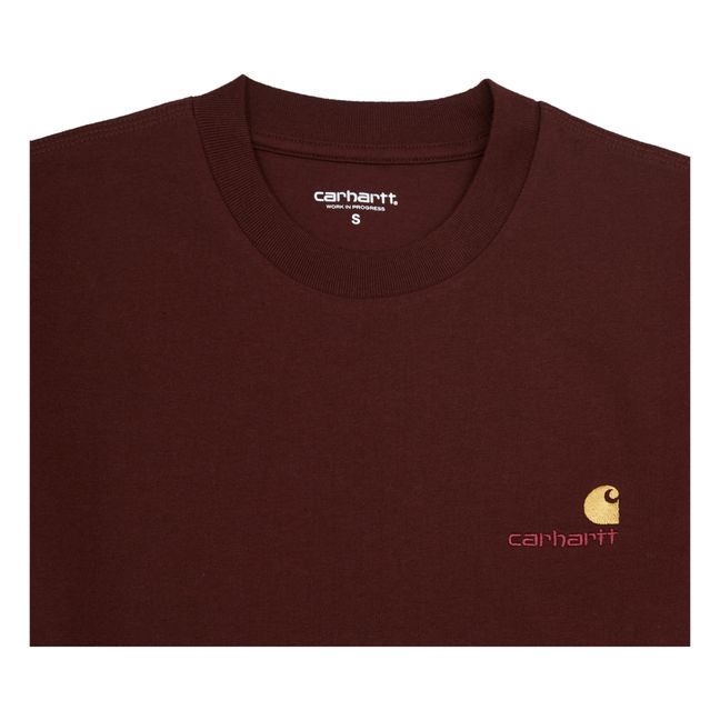 American Script Organic Cotton T-shirt Bordeaux