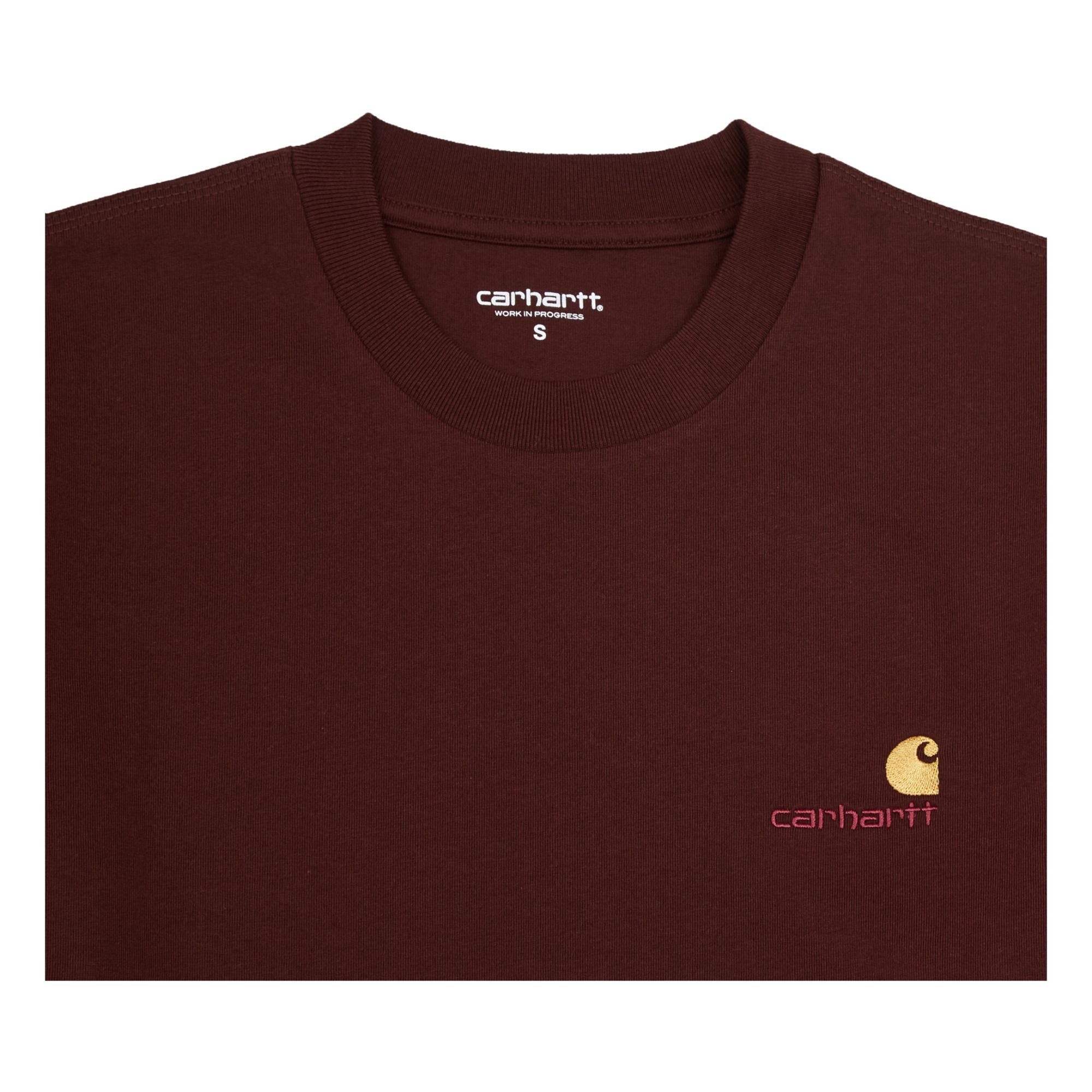 American Script Organic Cotton T-shirt Burgundy- Product image n°1