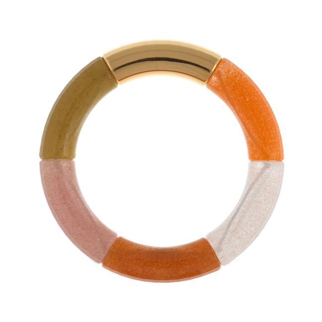 Bitte-Kai Gold Plated Resin Bracelet Orange