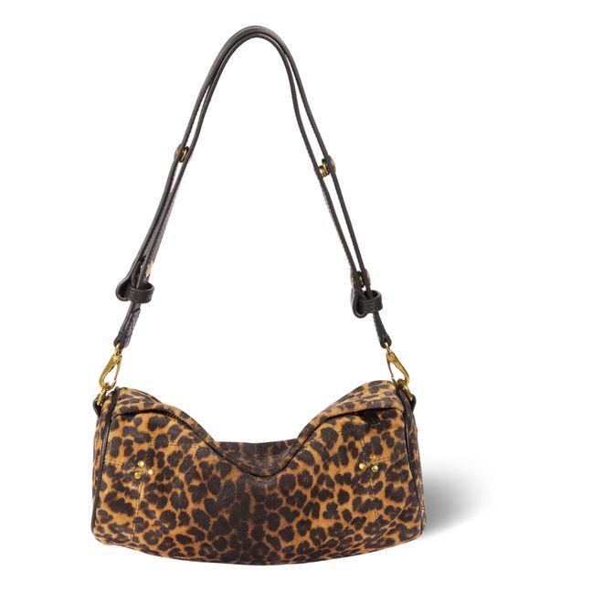Louis Leopard Print Calfskin Leather Mini Bag  Marrón