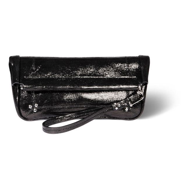 Soft Lamé Leather Bag - L Black