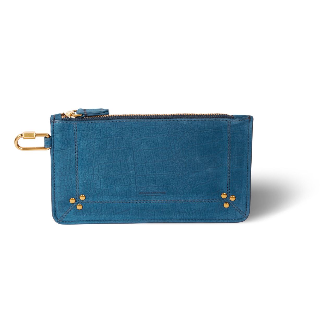 Jérôme Dreyfuss - Pochette Popoche S Taureau Croco - Femme - Bleu pétrole
