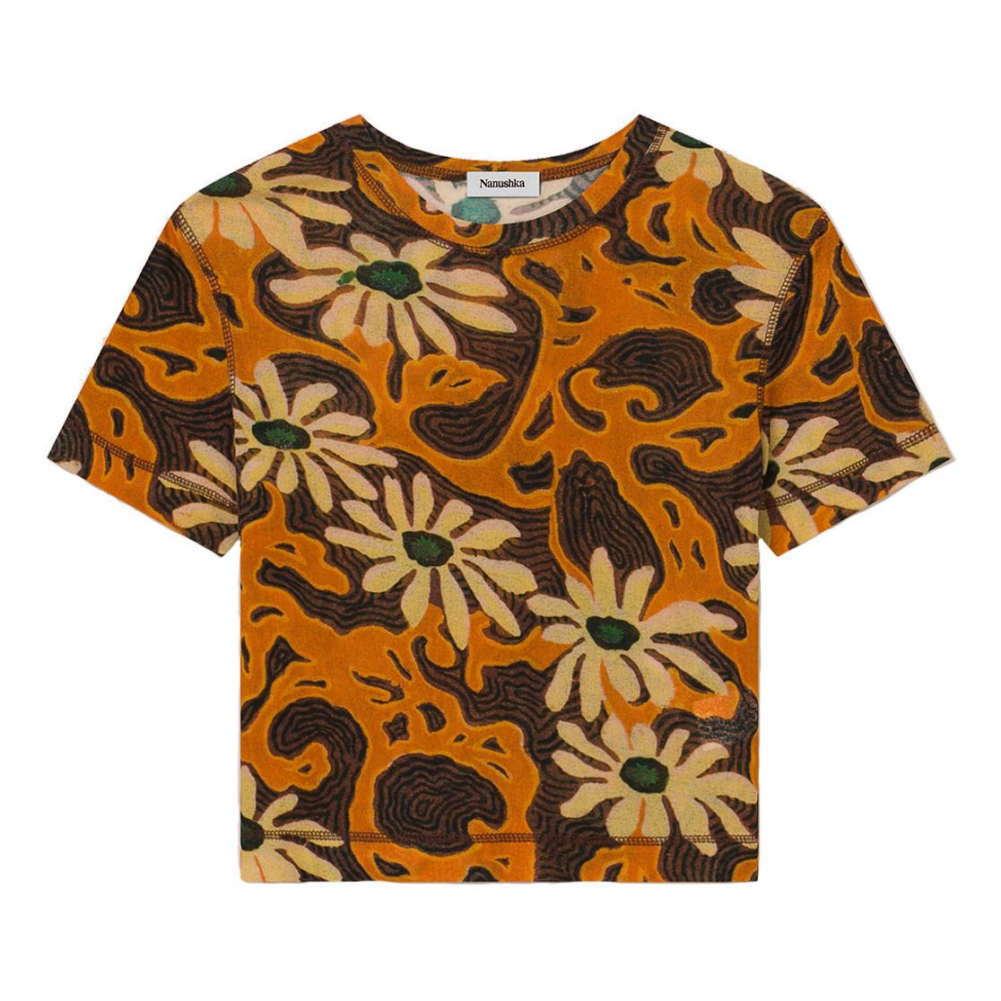 Nanushka - T-shirt Nilo Mesh Recyclé - Femme - Orange