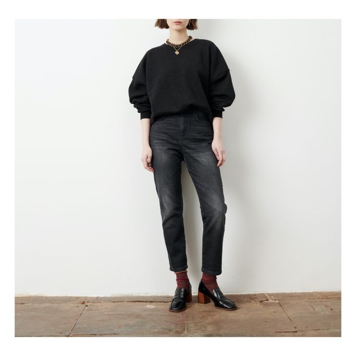 Chebbi Flecked Cotton Sweatshirt | Black- Product image n°2