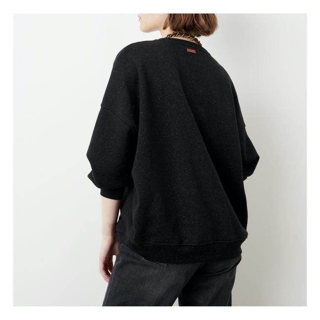 Chebbi Flecked Cotton Sweatshirt | Black