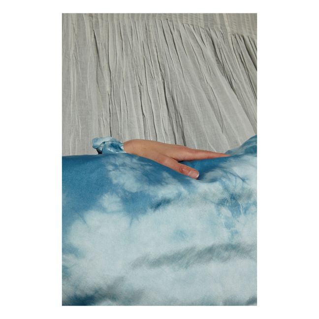 Taie d'oreiller en soie  | Tie&dye indigo