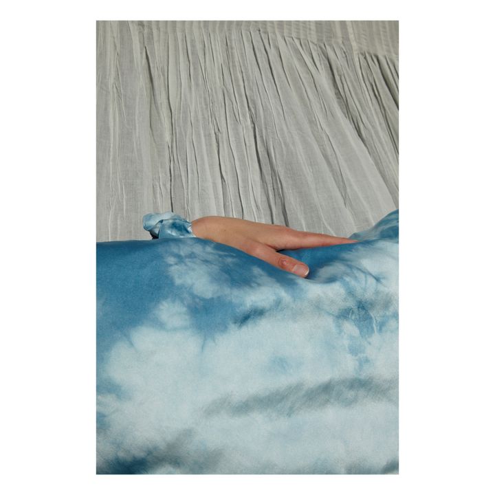 Kissenbezug aus Seide | Tie&dye indigo- Produktbild Nr. 1