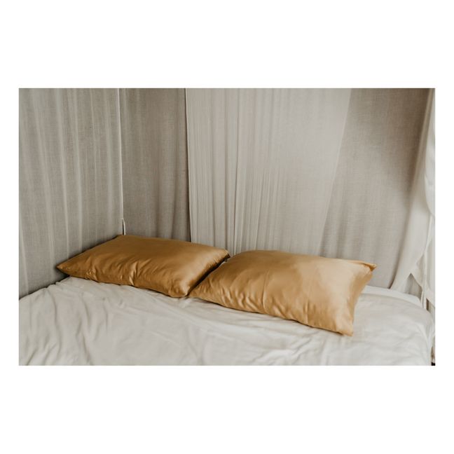 Funda de almohada de seda | Amarillo Mostaza
