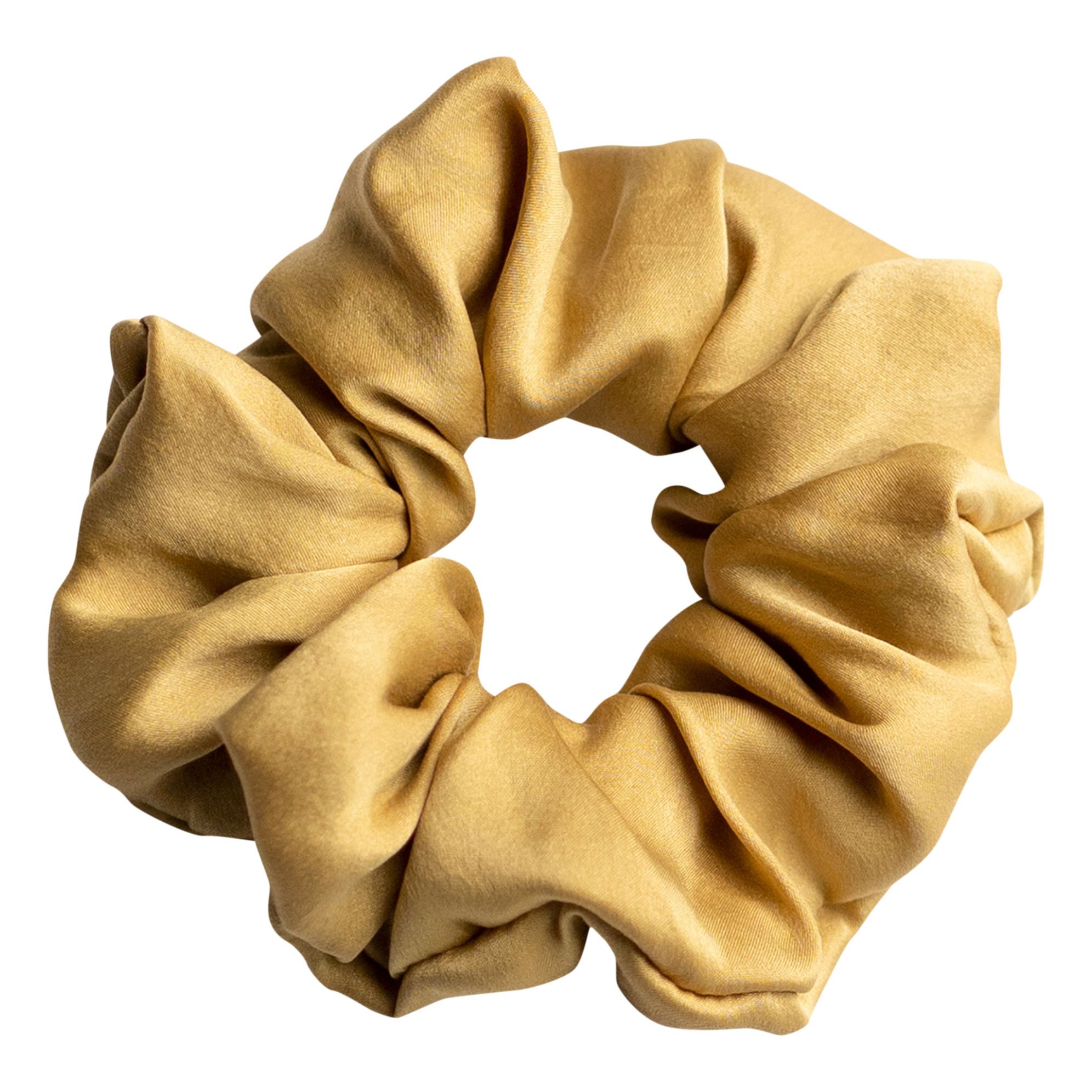 Nonchalance - Chouchou en soie - Jaune moutarde