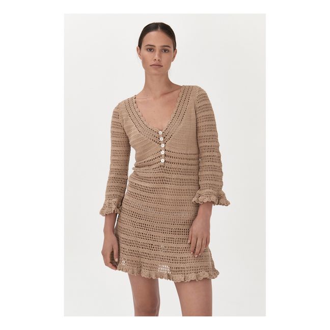 Neha Crochet Mini Dress Sabbia