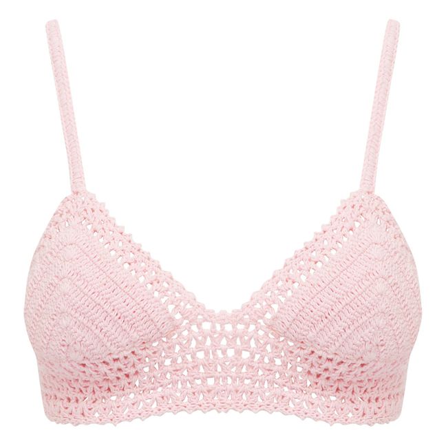 Babydoll Crochet Bikini Top Pink