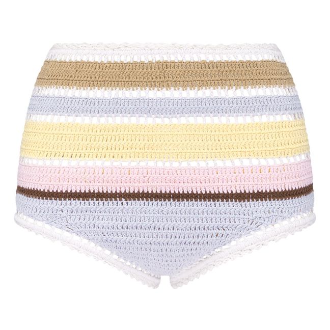 Nisha Striped Crochet Bikini Bottoms Hellblau