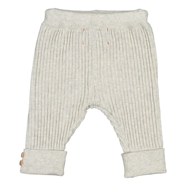 Organic Cotton Knitted Trousers Gris Claro