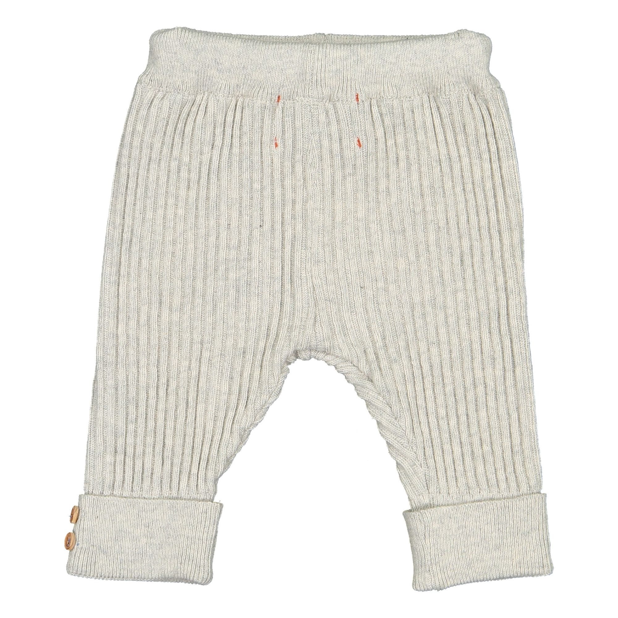 Pantalón de punto de algodón orgánico Gris Claro- Imagen del producto n°1