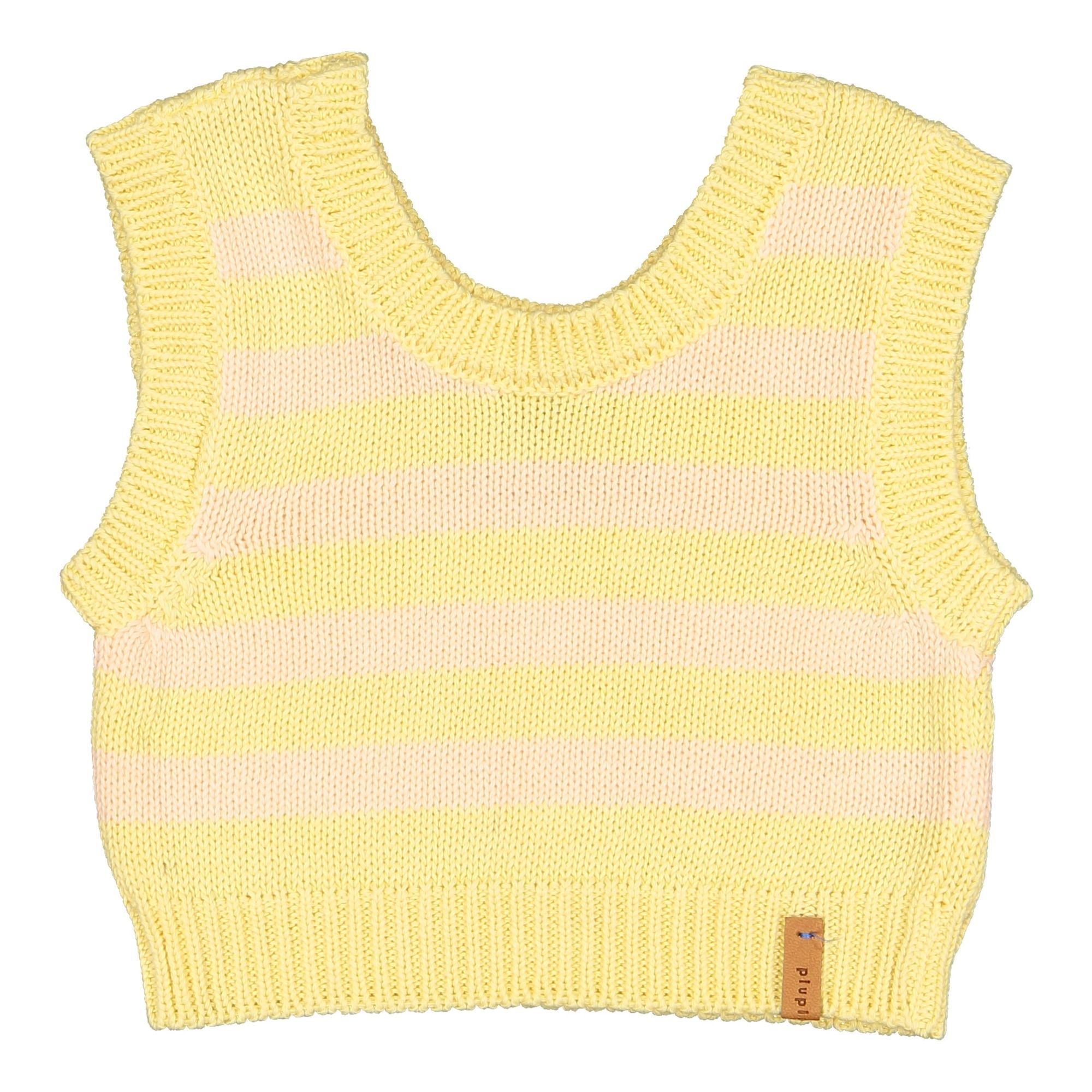 Piupiuchick - Top Tricot Rayé Coton Bio - Fille - Jaune