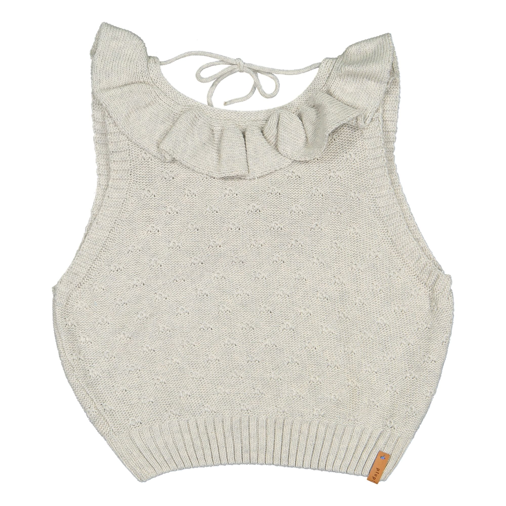 Piupiuchick - Top Tricot Coton Bio - Fille - Gris clair
