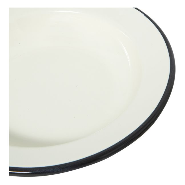 Assiette creuse en émail | Ivoire