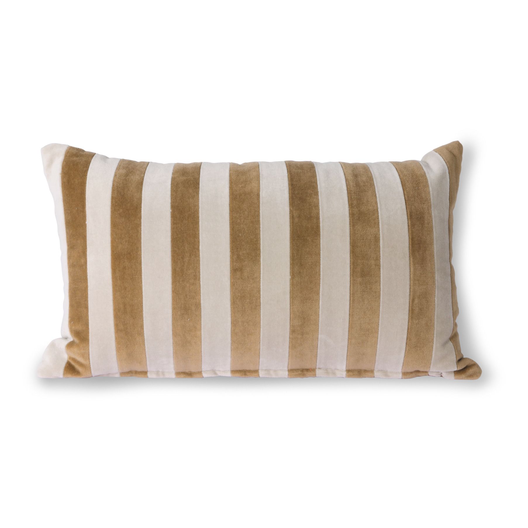 HKliving - Coussin rectangulaire rayé en velours - Marron