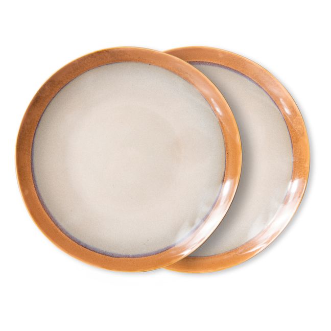 70s Ceramic Earth Plates - Set of 2 Avellana