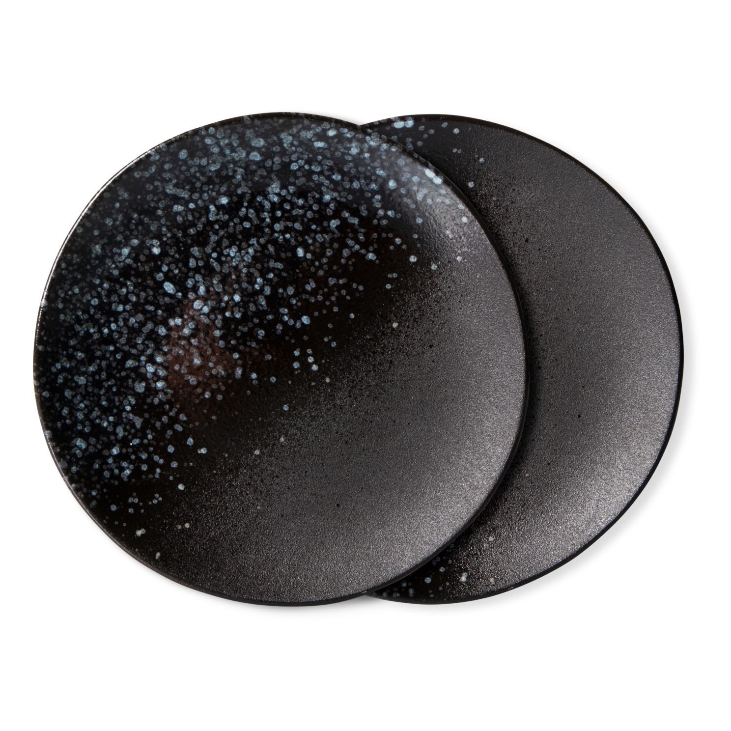HKliving - Assiette 70's Stars - Set de 2 - Noir
