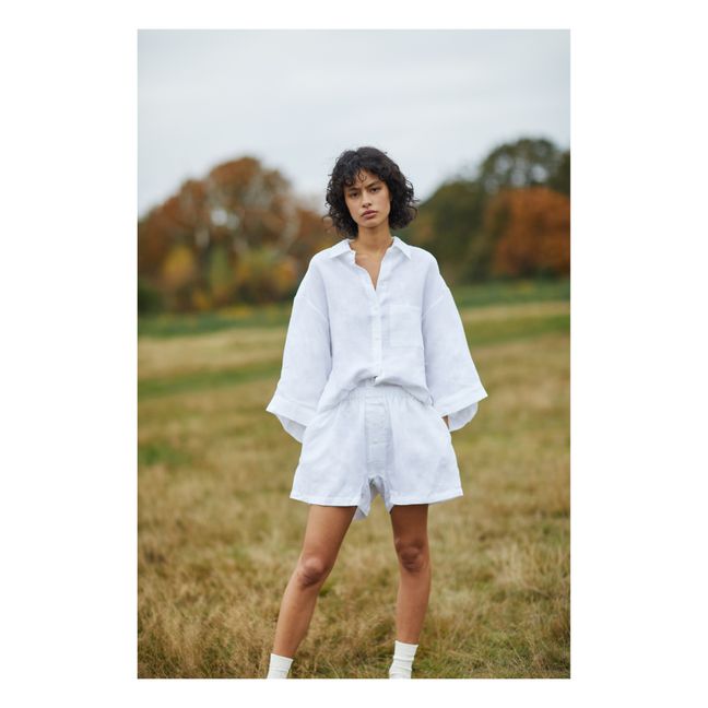 03 Linen Top & Bottom Set | White