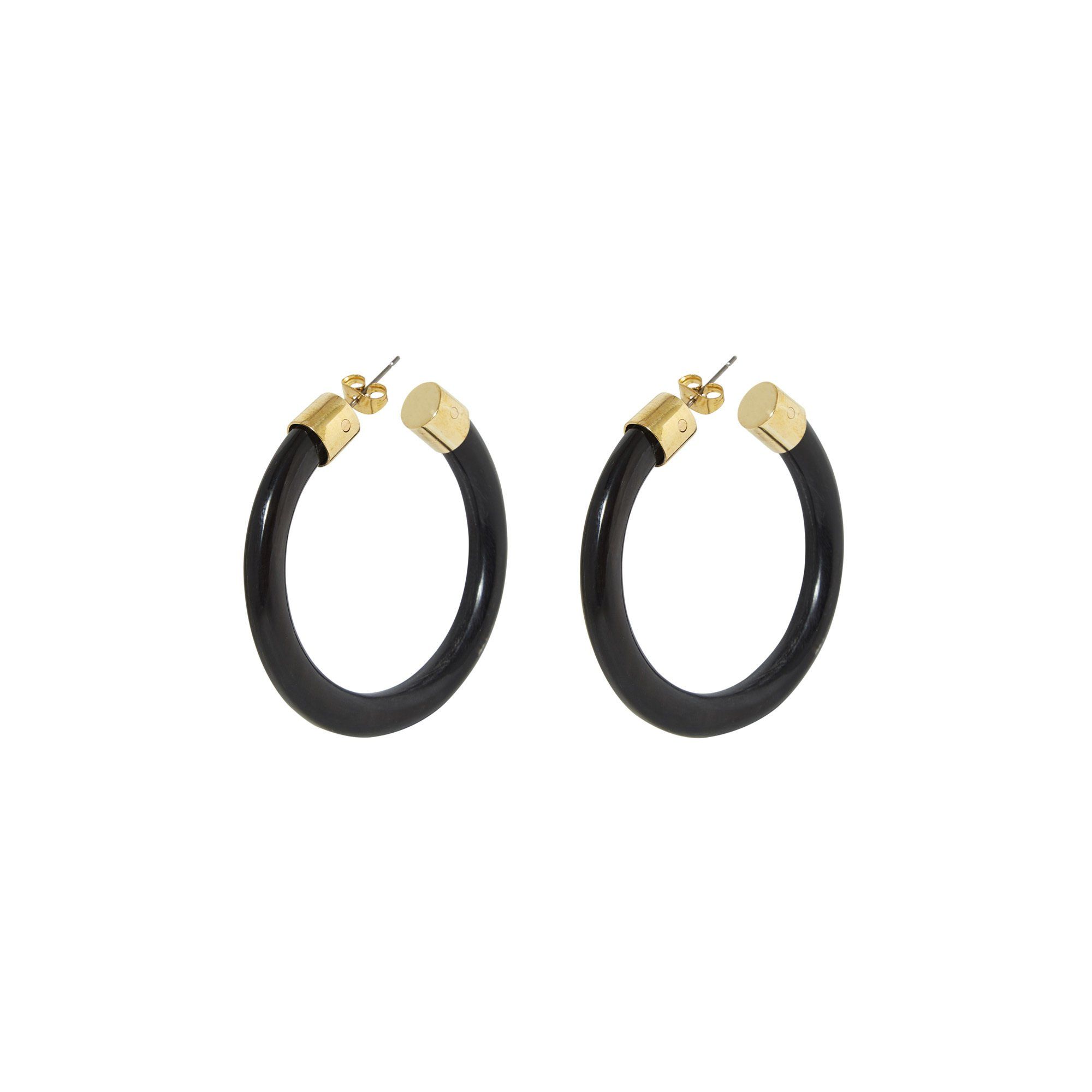 Corne Hoop Earrings Black- Product image n°0
