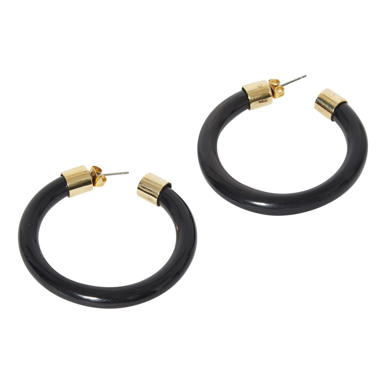 Corne Hoop Earrings Black- Product image n°2