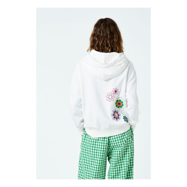Floral Embroidered Sweatshirt Ivory