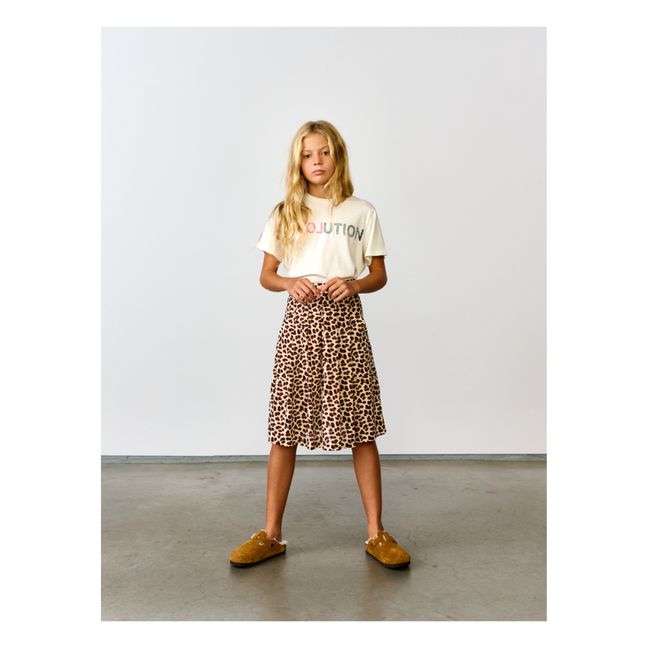 Amici Leopard Print Skirt Brown