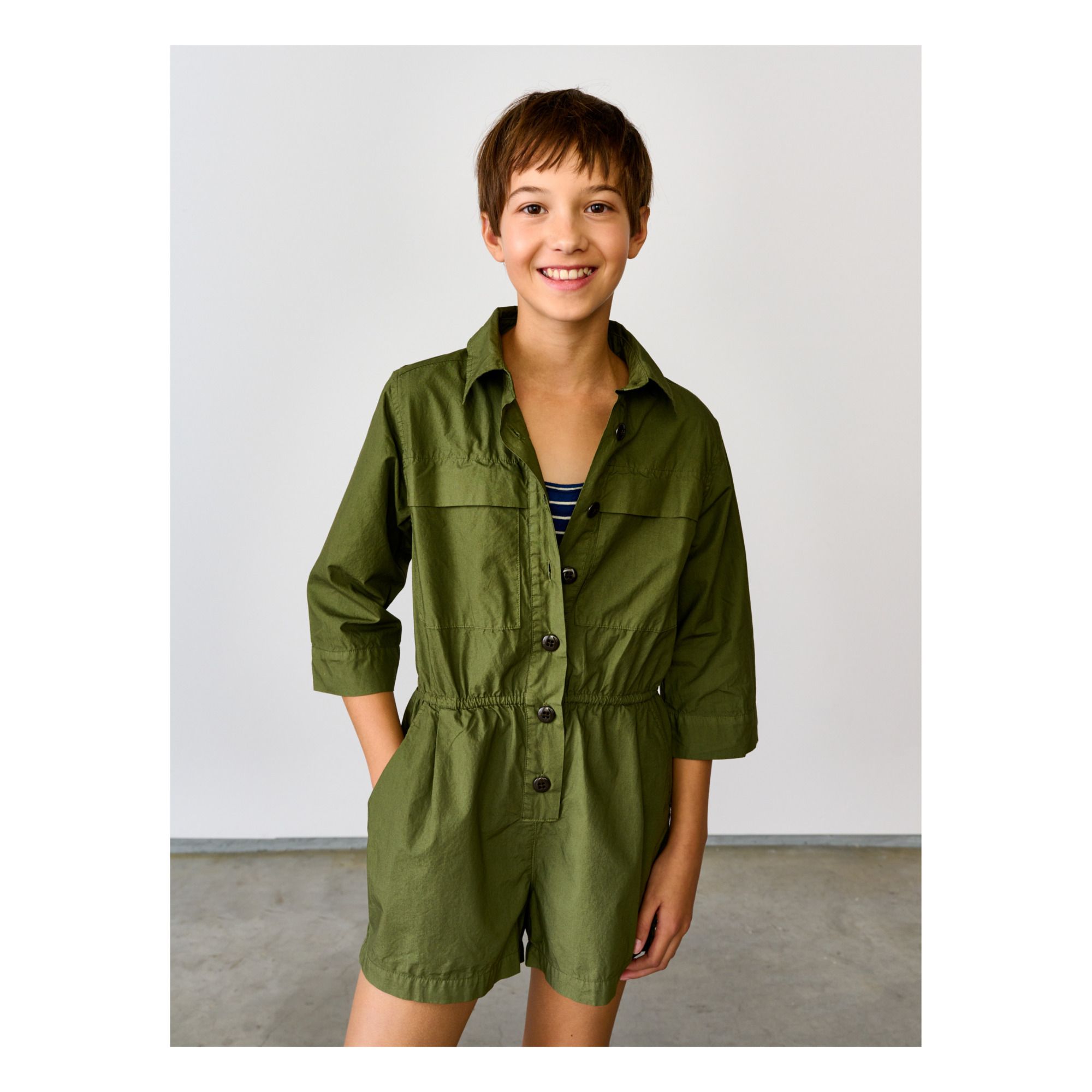 Tutina Aerial, tinta unita Verde militare Bellerose Moda Teenager, Bambino