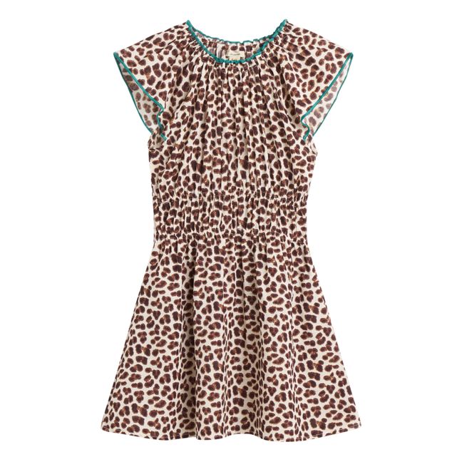 Pokebol Leopard Print Dress Brown