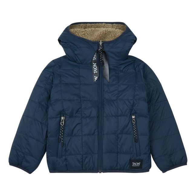 Hooded Puffer Jacket Blu marino
