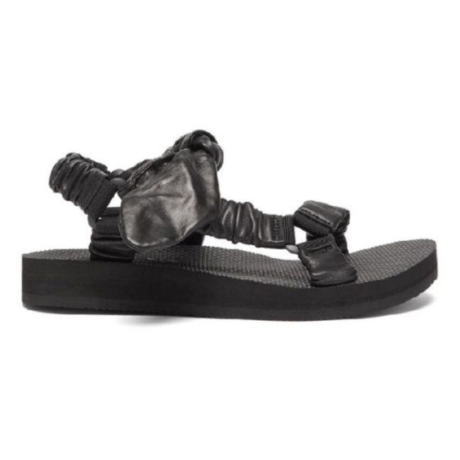 Trekky Leather Sandals | Black