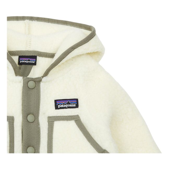 Recycled Pile Retro Polar Fleece Jacket Beige
