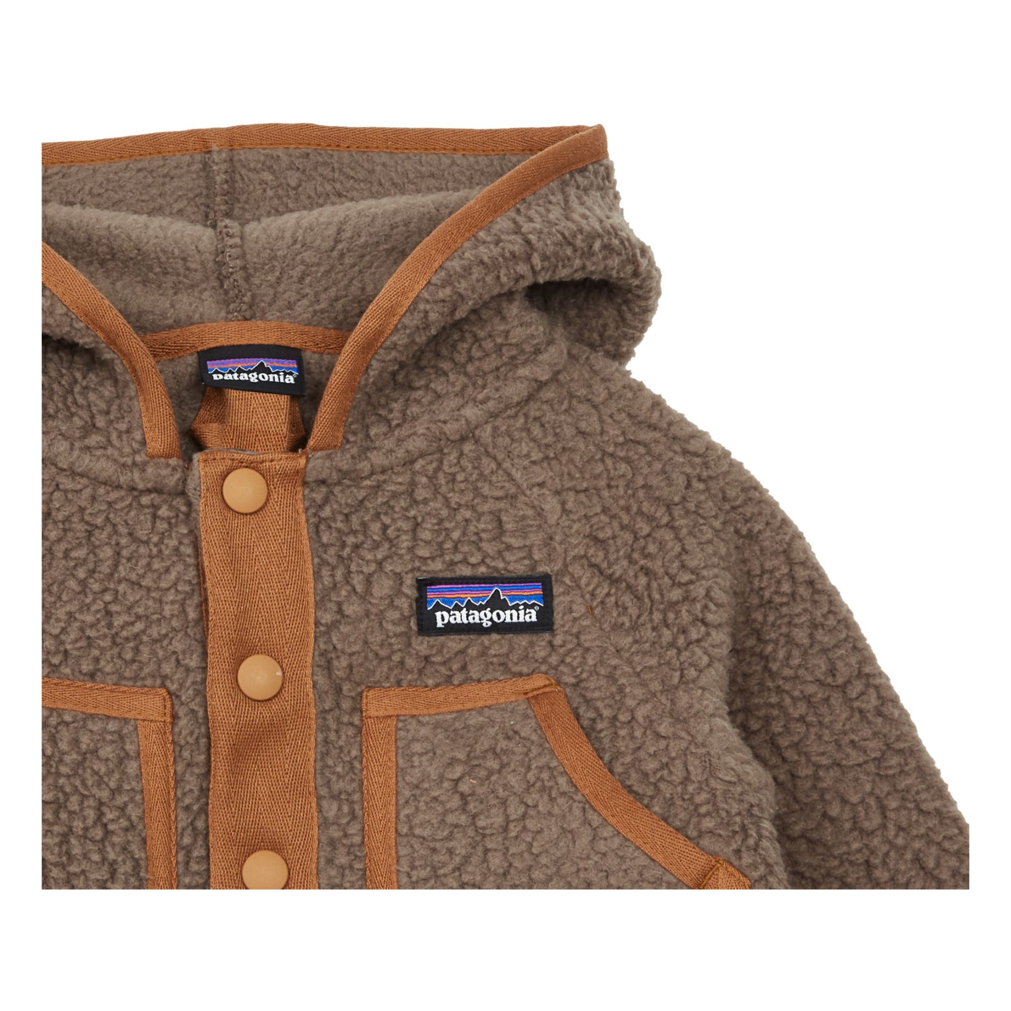 Recycled Pile Retro Polar Fleece Jacket Brown- Product image n°1