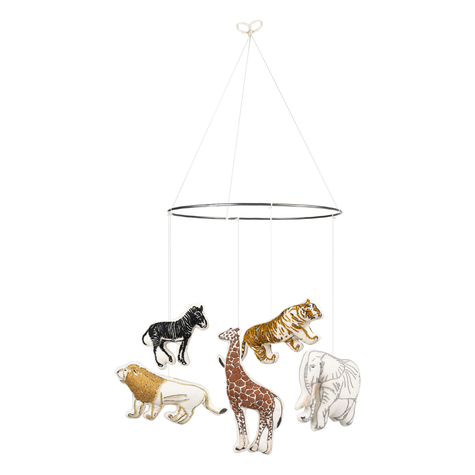 Numero 74 - Mobile Animaux sauvages en coton bio - Multicolore