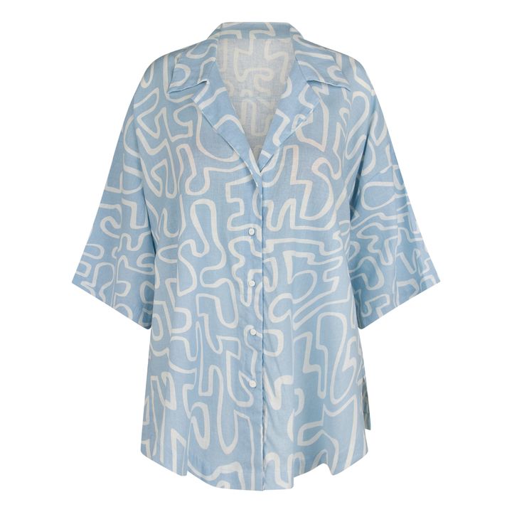 Camisa de algodón orgánico Edgar Azul- Imagen del producto n°0