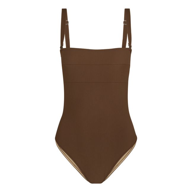 Ribbed Swimsuit Brown