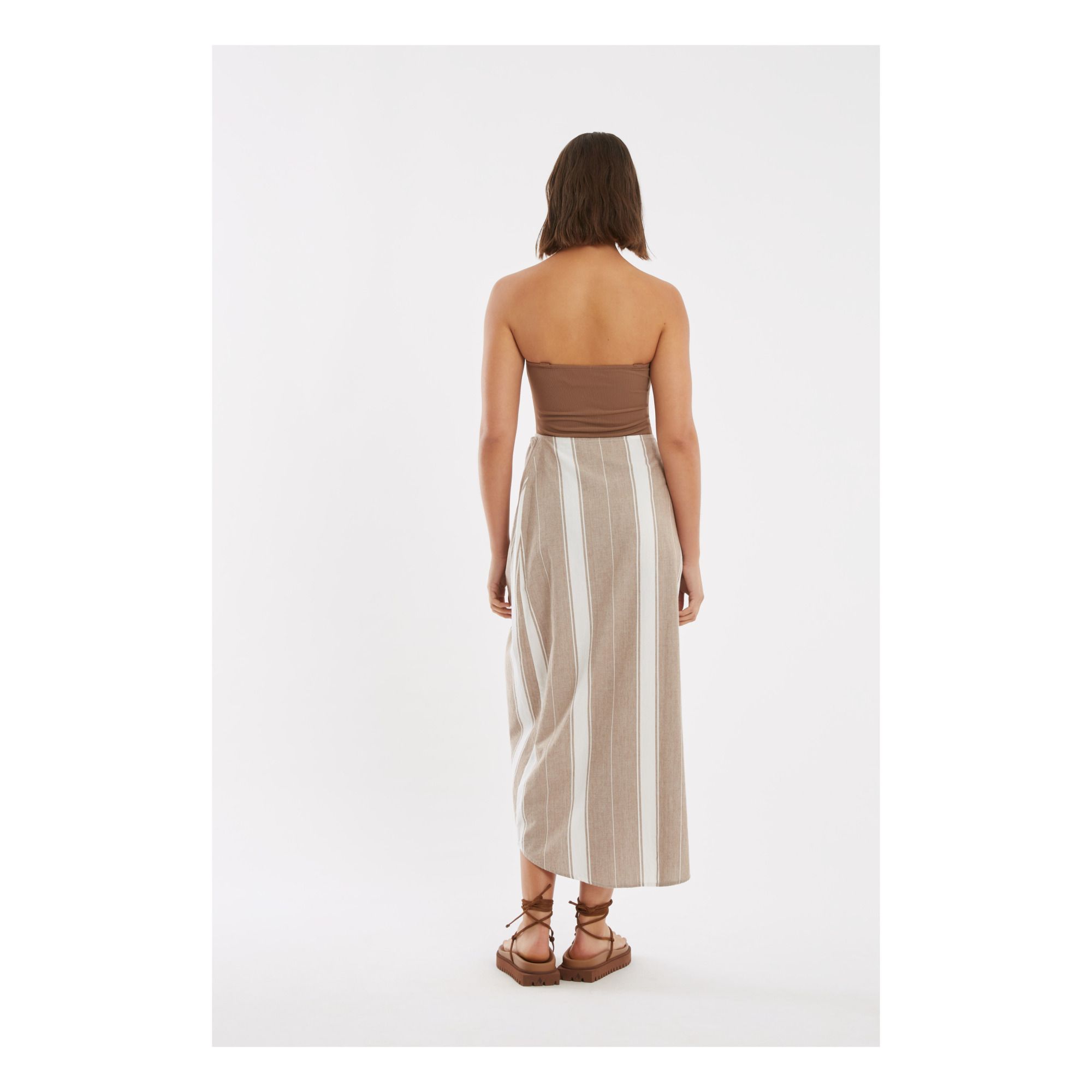 Zulu & Zephyr - Organic Cotton Striped Sarong - Brown | Smallable