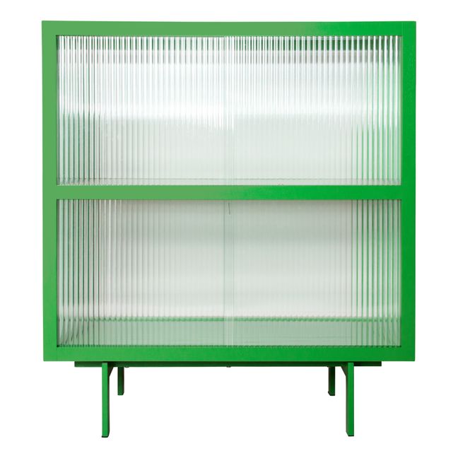 Ribbed Glass Sideboard Green