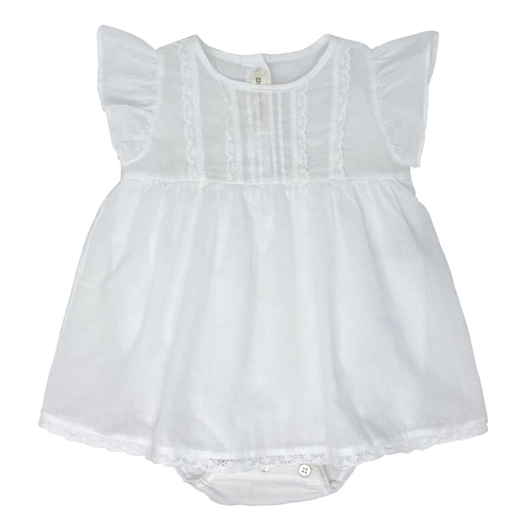 Lace Baby Bodysuit Dress Ecru Zhoe & Tobiah Fashion Baby