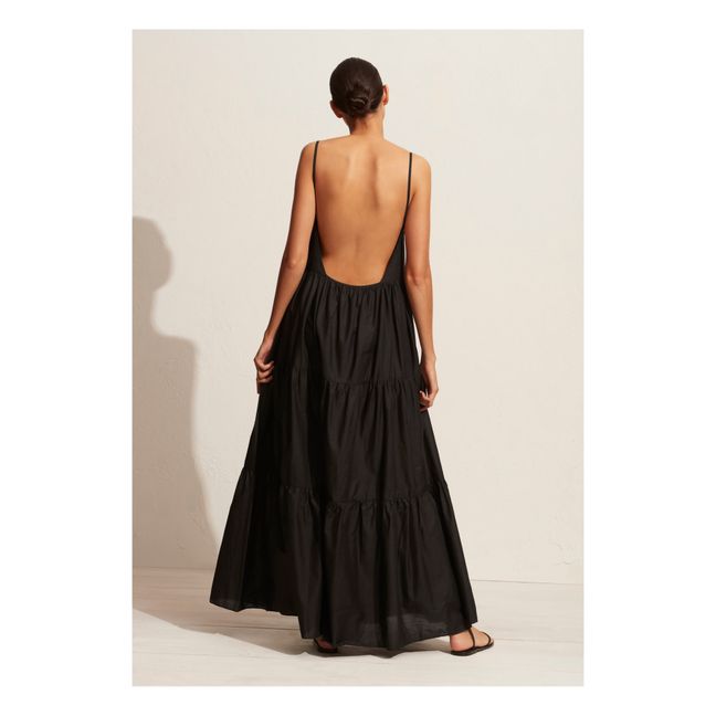 Vestido de espalda abierta Tiered | Negro
