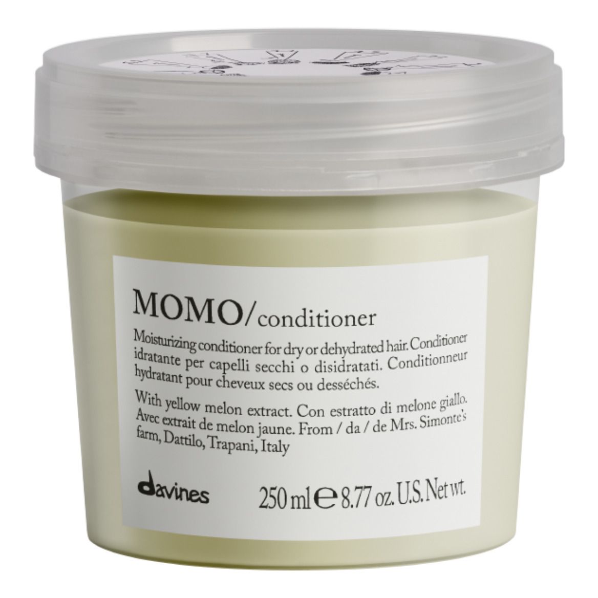 Davines - Après-shampoing hydratant pour cheveux secs Momo -250ml - Non teinté