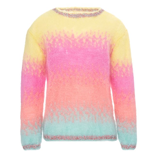 Tie and Dye Mohair and Wool Sweater Aqua
