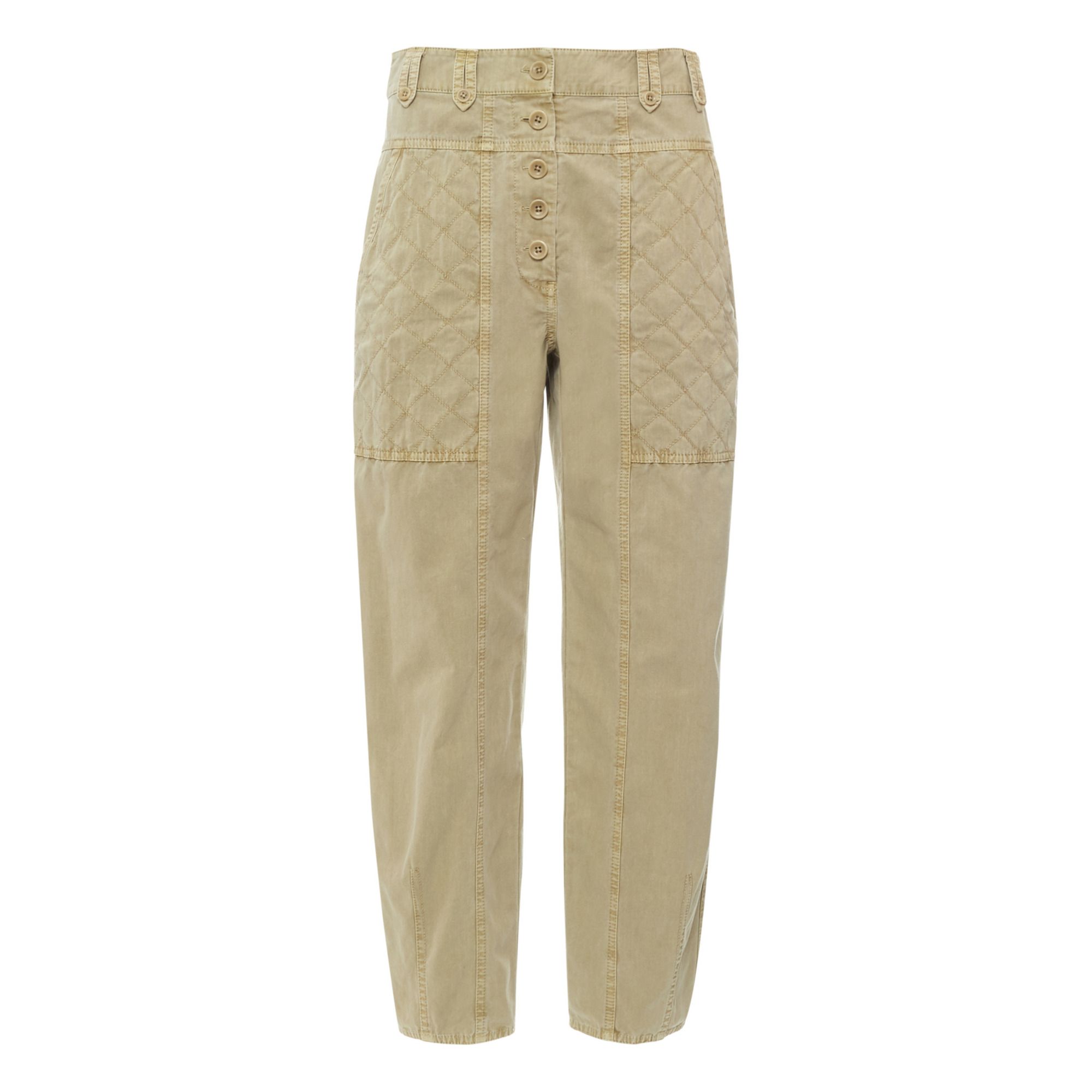 Cambrie Quilted Pocket Trousers Beige 