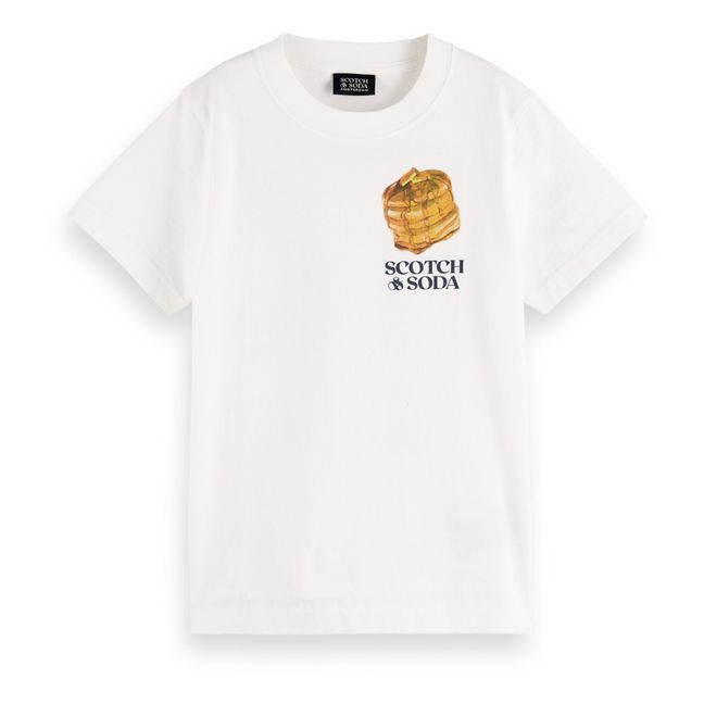 T-shirt Pancakes Coton Bio Blanc