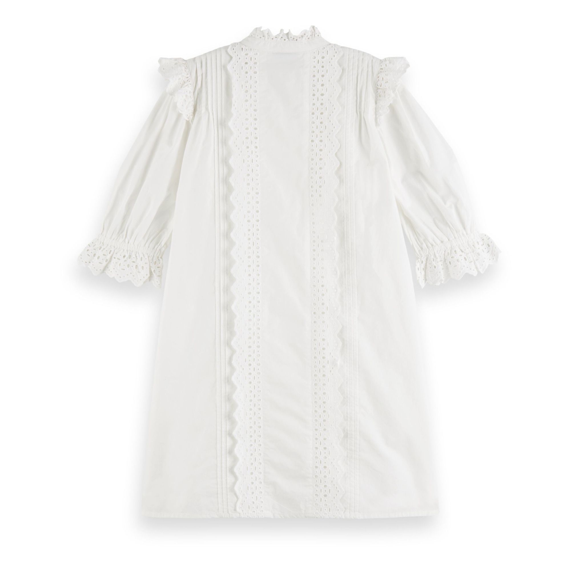 English Embroidery Organic Cotton Dress White- Product image n°1